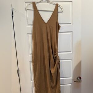Mid length dress ruched side